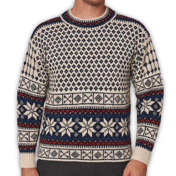 Dale of Norway Sweater Vintage Nordic Red Blue Wool XL - Picture 1 of 10